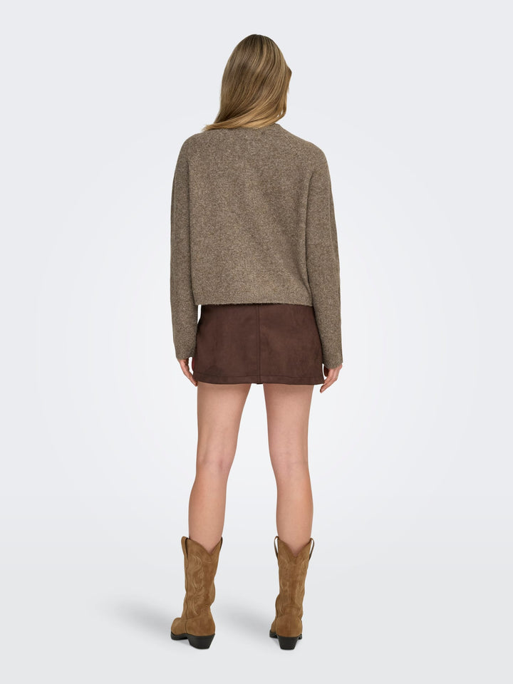 Only 15344118 Piemonte vest gebreid dames bruin melee