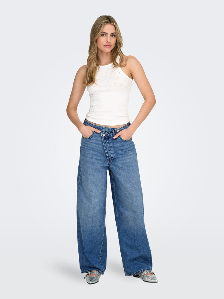 Only Amber baggy fit jeans blauw denim – dames - Blue Denim - L32