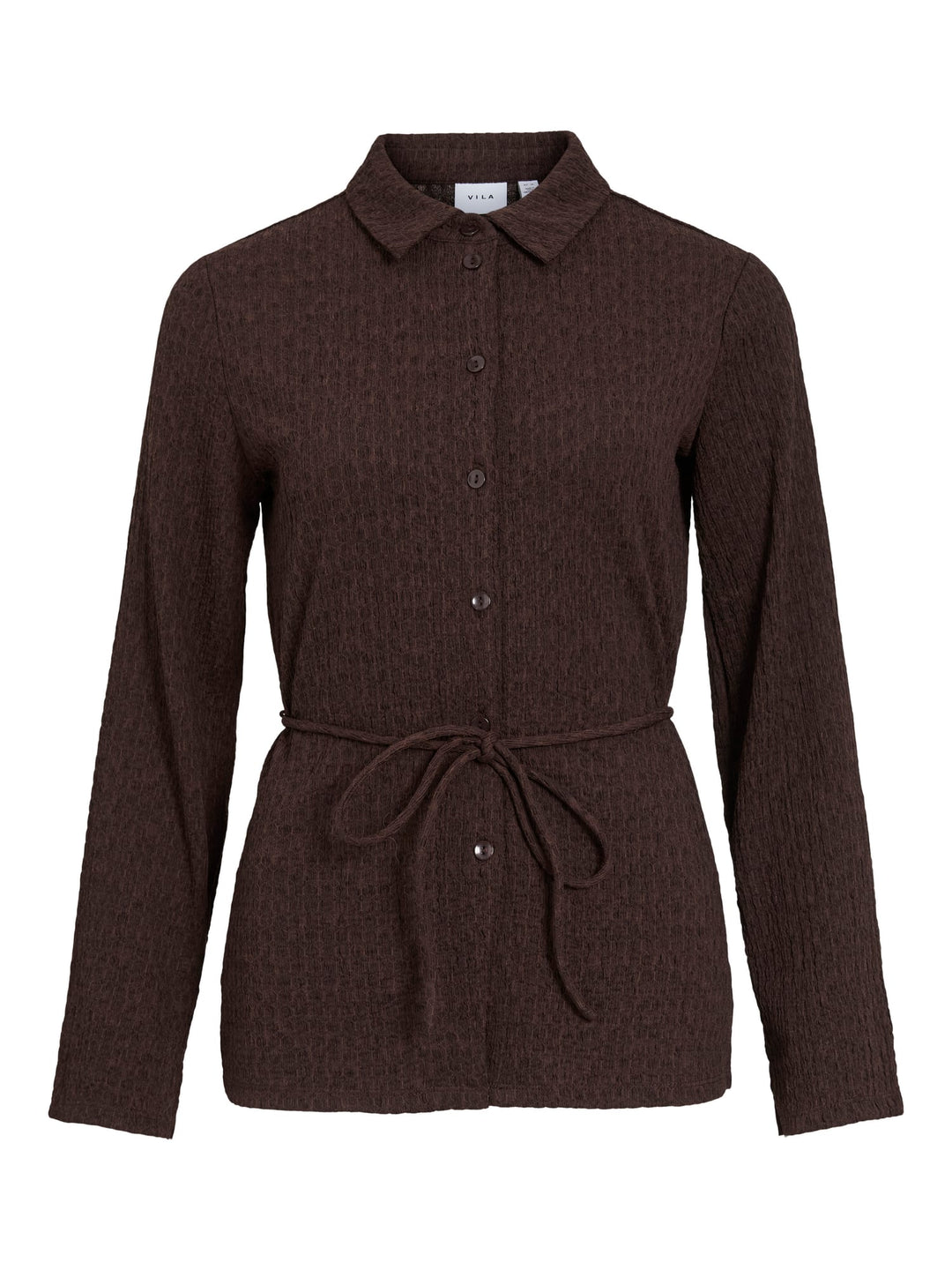 Vila 14117521 meresa blouse l/m bruin