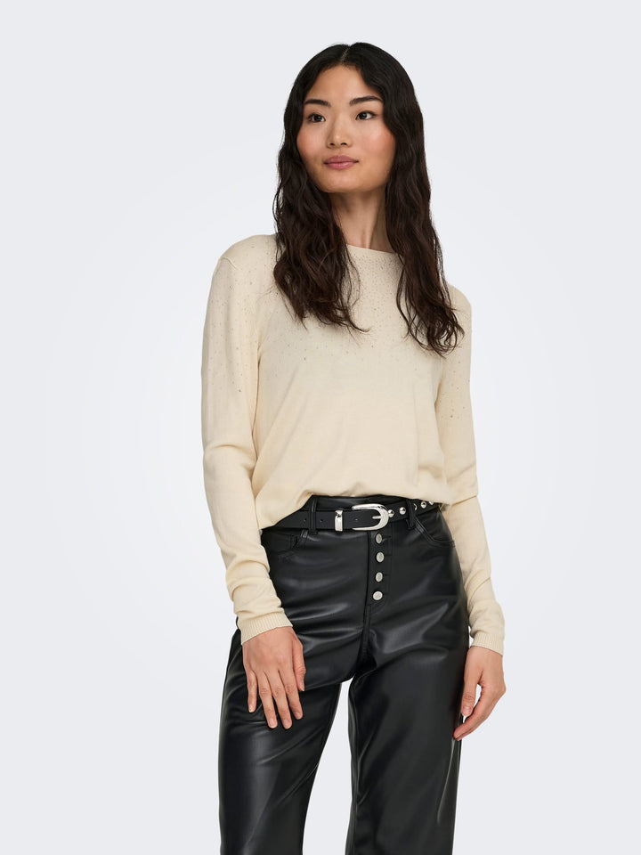 Only Anabella trui ecru dessin – dames