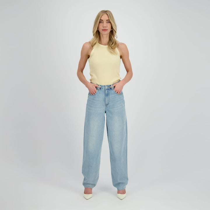 Raizzed dames jeans low croth-baggy fit – blauw denim - Blue Denim - L30
