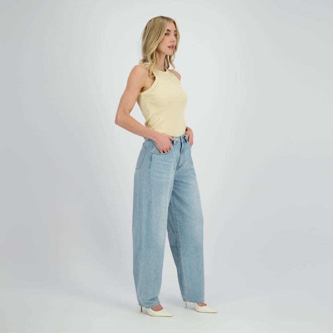 Raizzed dames jeans low croth-baggy fit – blauw denim - Blue Denim - L30