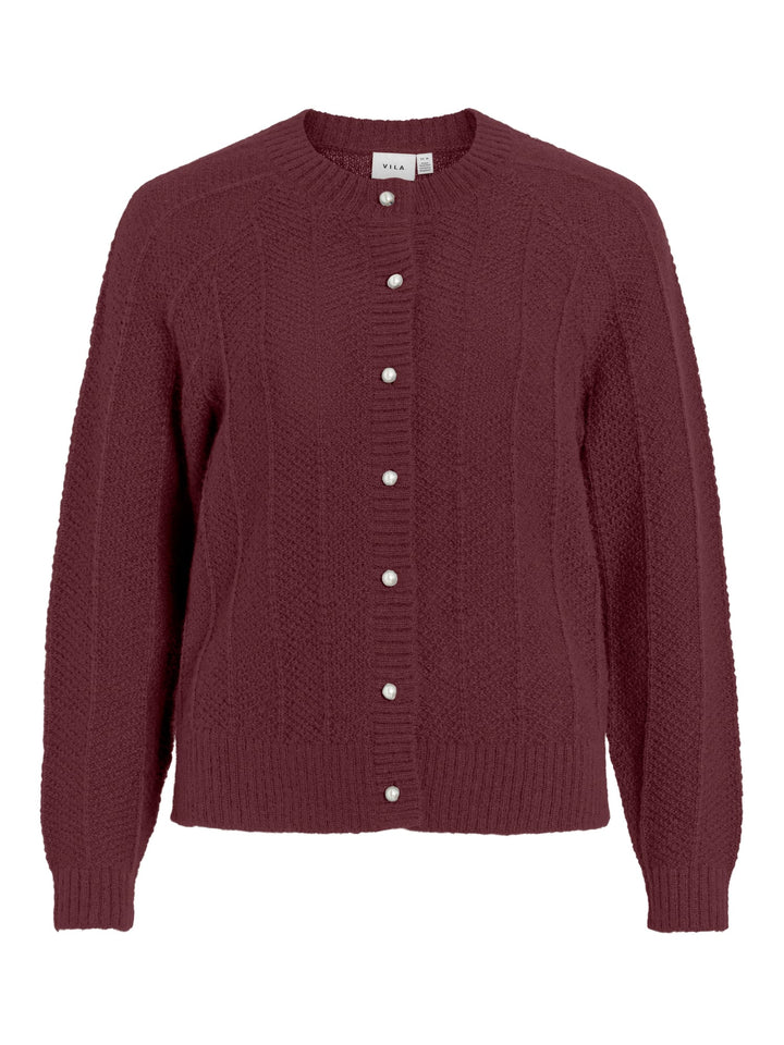 Vila 14116177 Tuli vest gebreid dames bordeaux