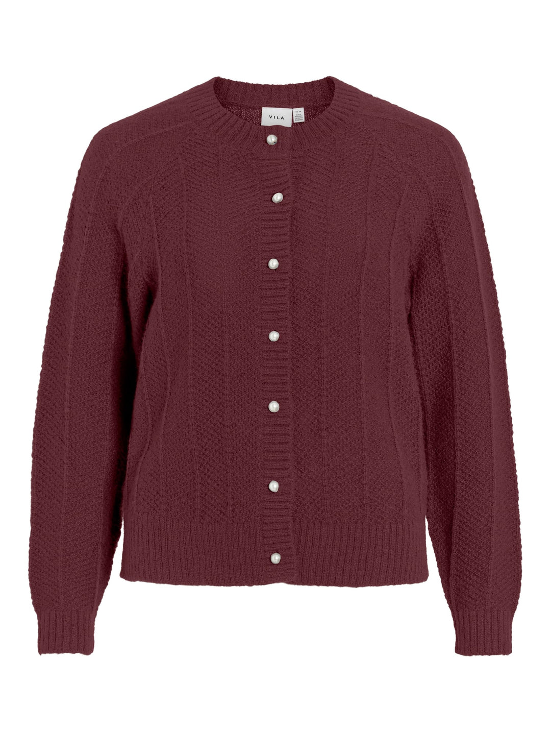 Vila 14116177 Tuli vest gebreid dames bordeaux