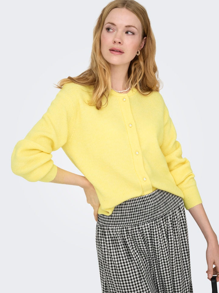 Jacqueline de Yong Lumi vest gebreid dames – geel