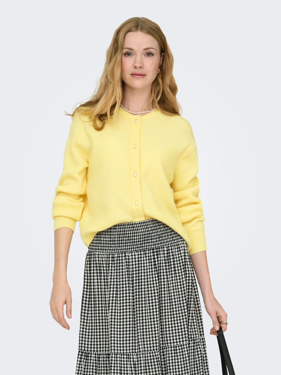 Jacqueline de Yong Lumi vest gebreid dames – geel