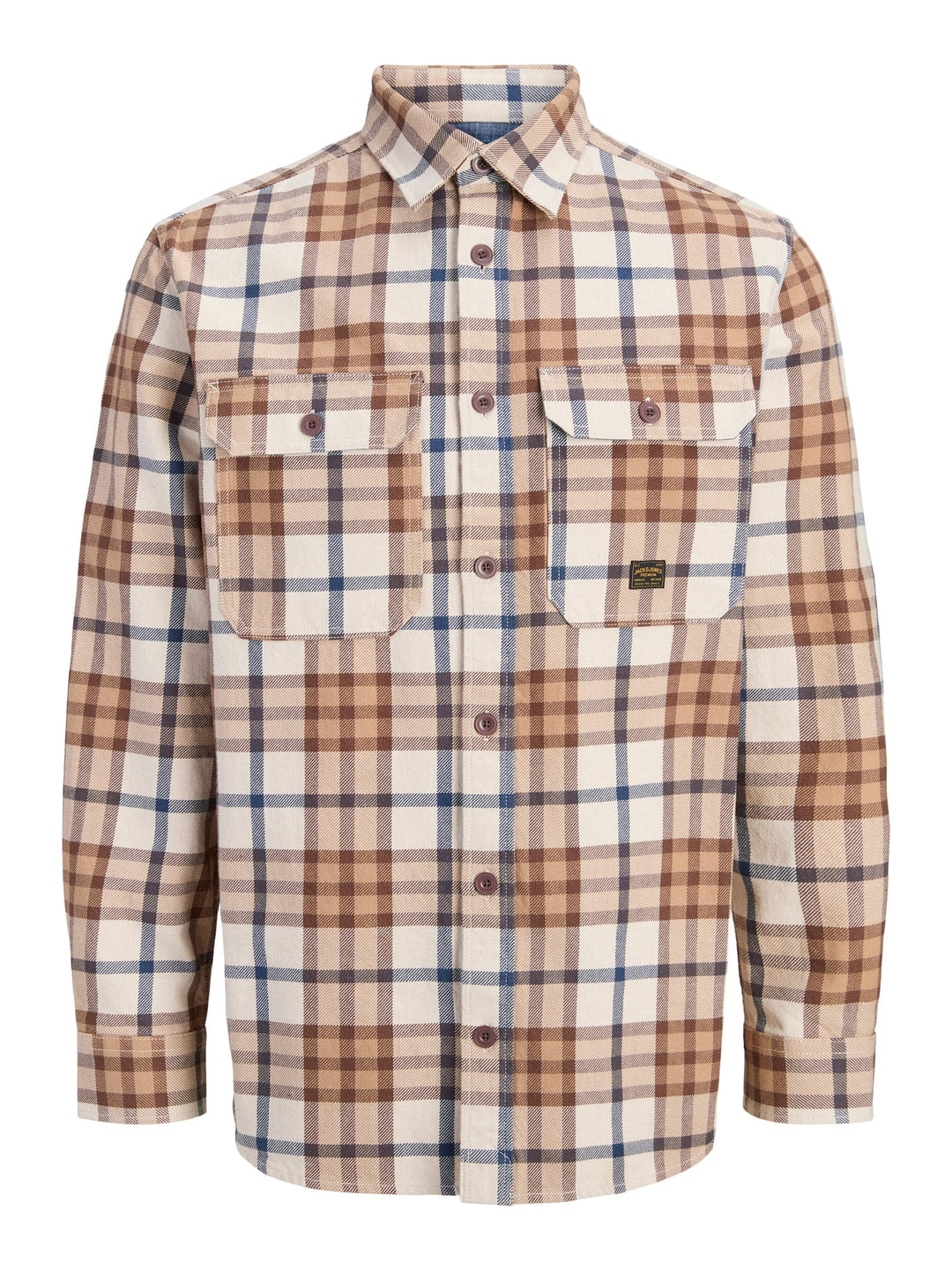 Jack &amp; Jones 12301357 Bluivy overhemd l/m bruin dessin