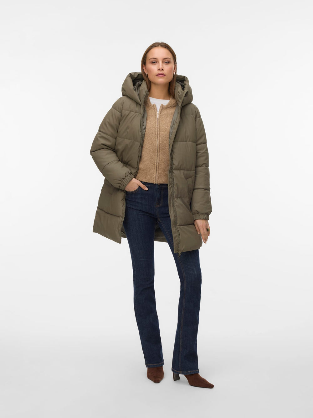 VERO MODA 10275292 Gretafie winterjas taupe – dames