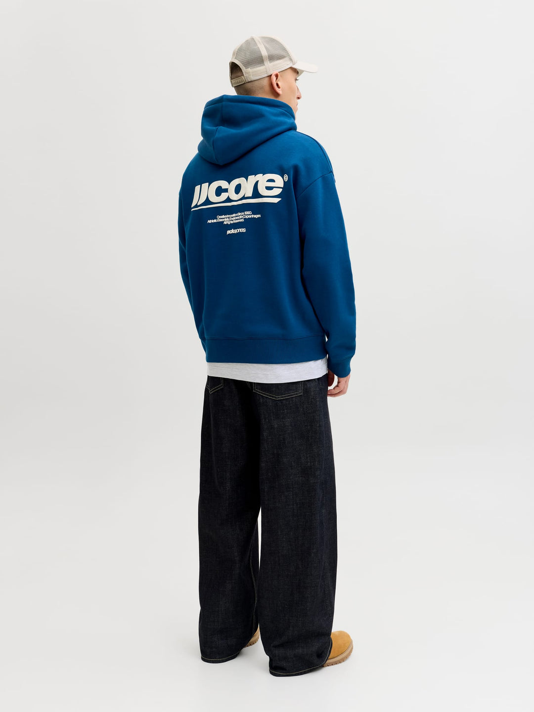 Jack & Jones JCOCLUB BACKPRINT SWEAT HOOD – heren hoodie - Rafblauw