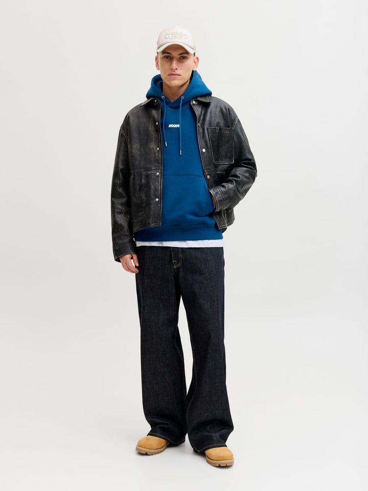 Jack & Jones JCOCLUB BACKPRINT SWEAT HOOD – heren hoodie - Rafblauw