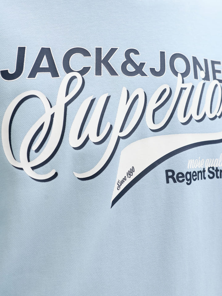 Jack & Jones 12288925 logo sweater lichtblauw – heren
