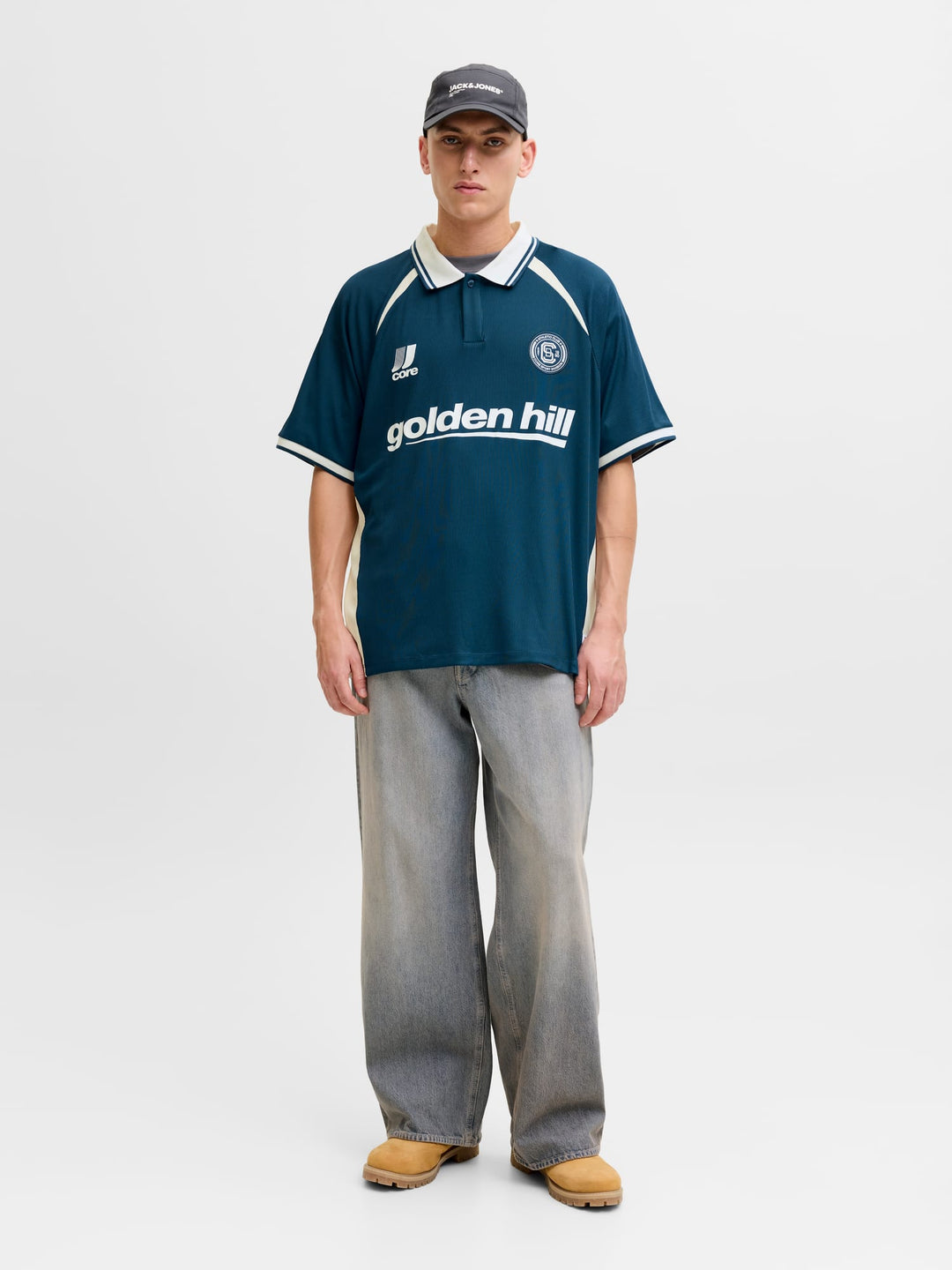Jack & Jones Club ribbed polo k/m groen dessin – heren