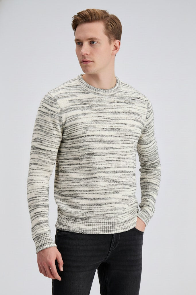 Gabbiano men 616262 niko trui ecru dessin – heren