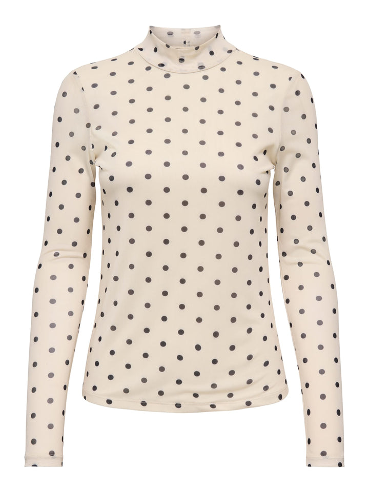 Only t-shirt l/m dames ecru dessin