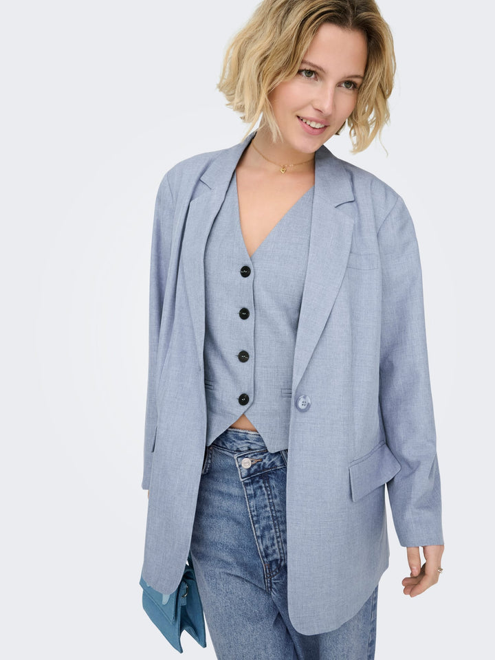 Only blazer dames blauw melee – ONLLINDA LS BOYFR