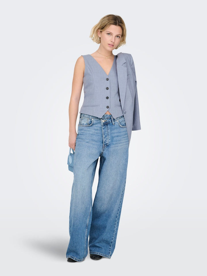 Only gilet dames lichtblauw – ONLLINDA S/L MEL FIT WAISTCOAT