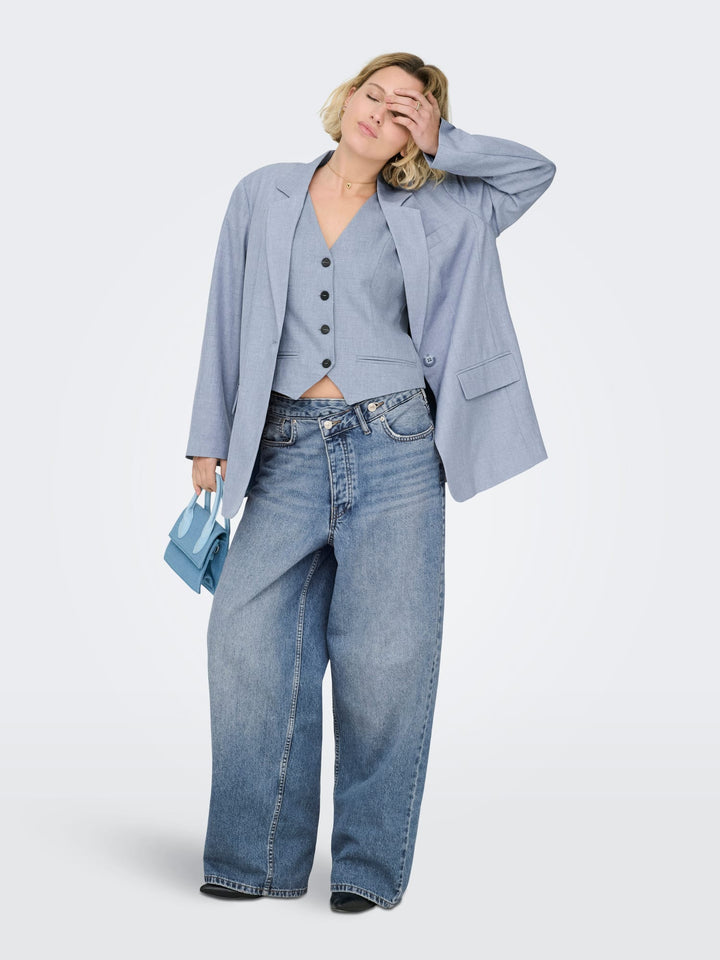 Only blazer dames blauw melee – ONLLINDA LS BOYFR