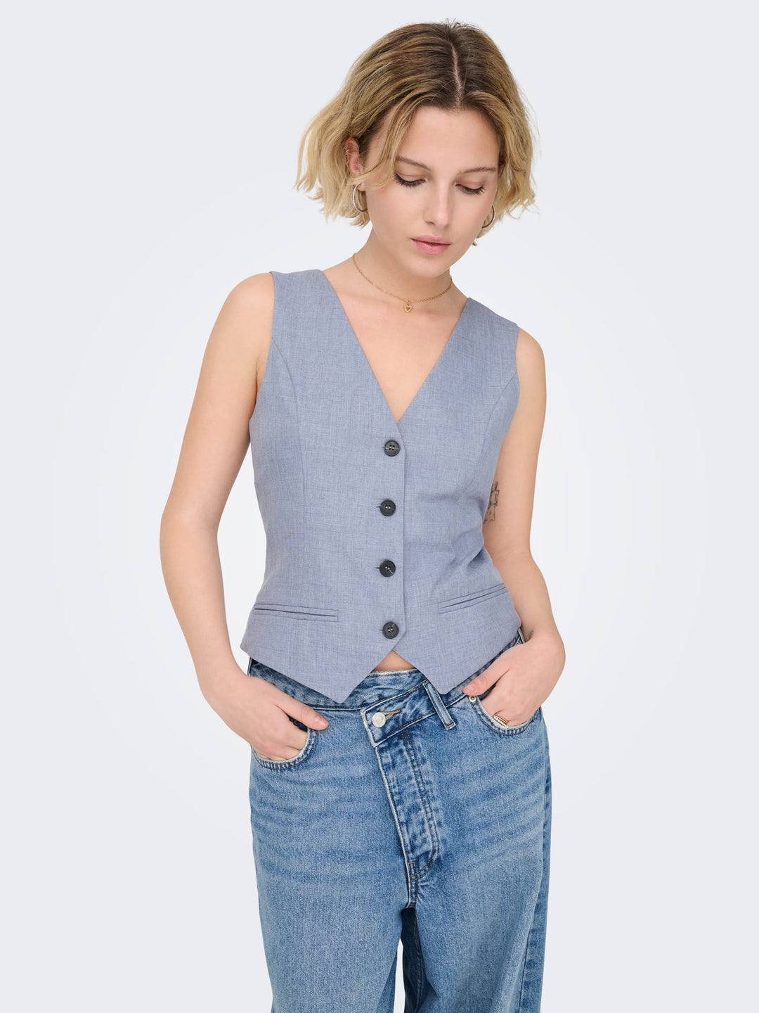 Only 15336753 Linda gilet lichtblauw – dames