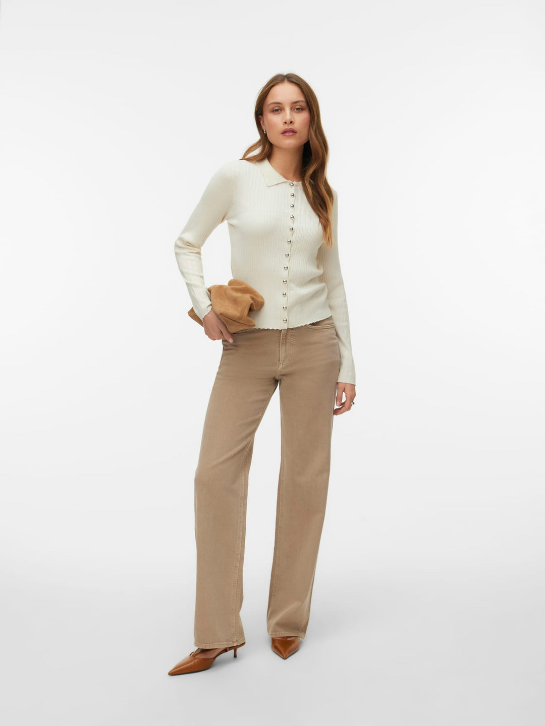 VERO MODA Tessa wide fit jeans licht bruin – dames - L32