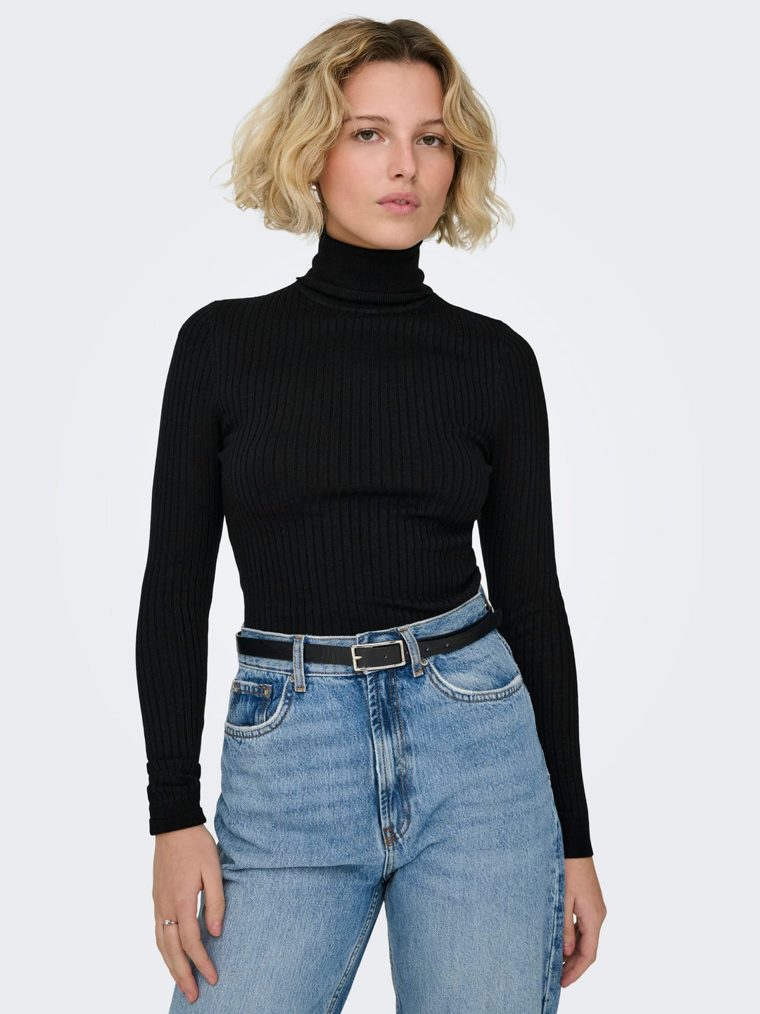 Only ONLKAROL L/S ROLLNECK PULLOVER – dames trui zwart