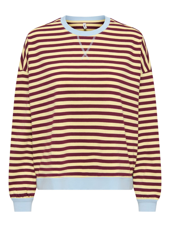 Only Freja T-shirt l/m geel dessin – dames
