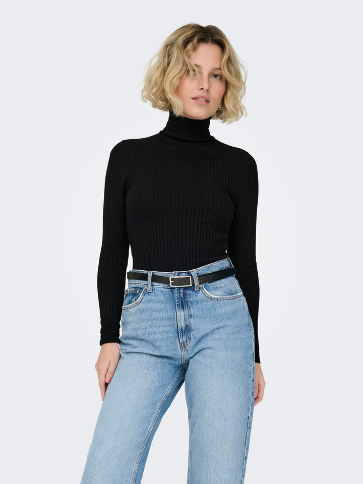 Only ONLKAROL L/S ROLLNECK PULLOVER – dames trui zwart