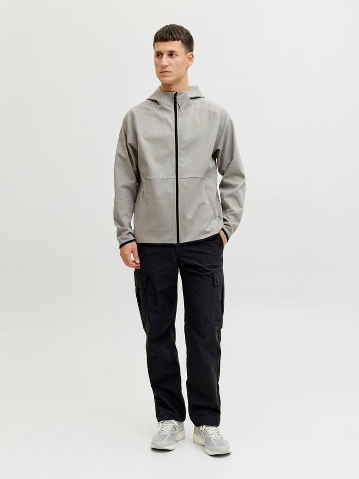 Jack & Jones JJEBASE SWEAT ZIP HOOD SN – vest sweat heren - Lichtgrijs