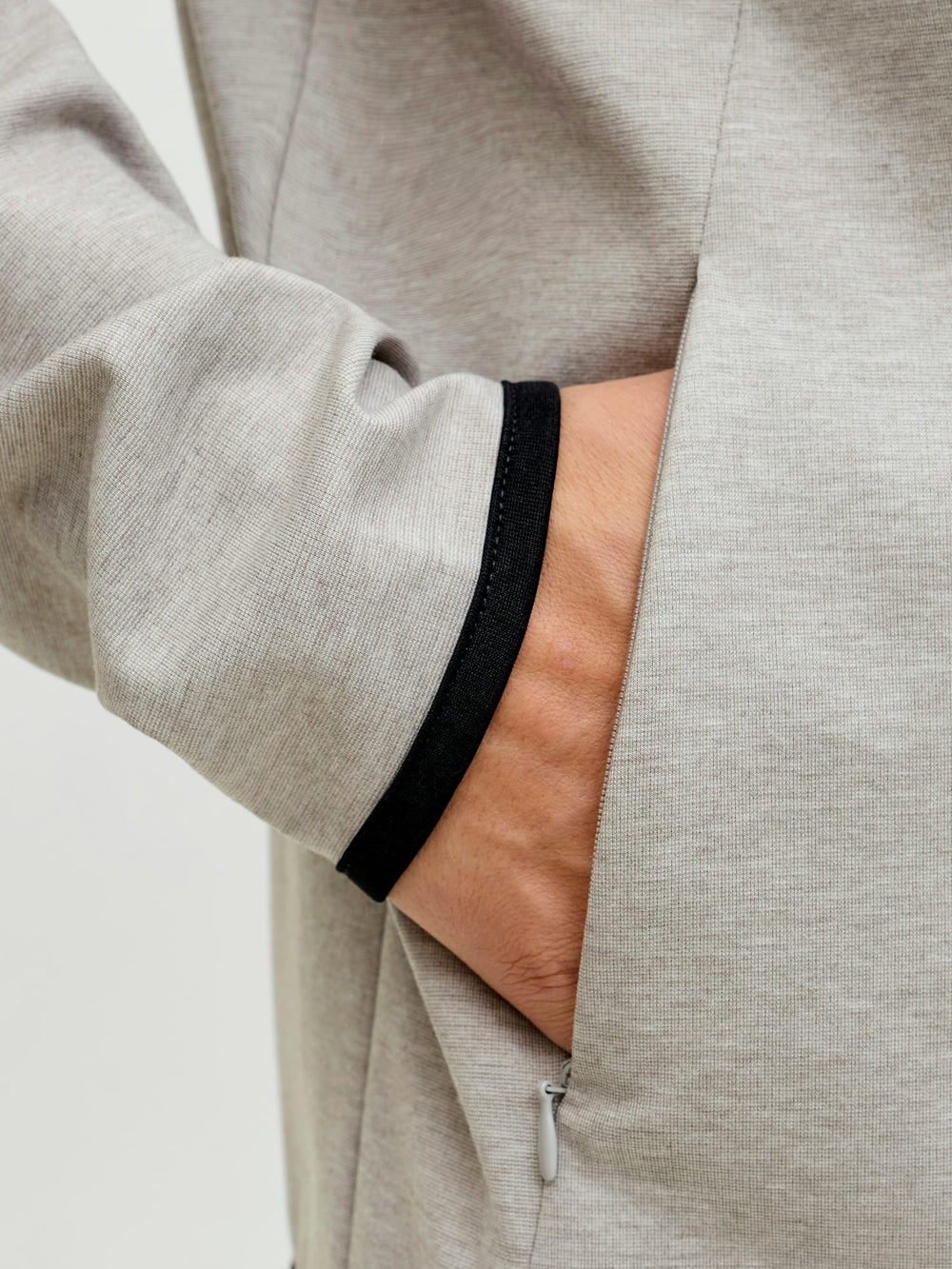 Jack & Jones JJEBASE SWEAT ZIP HOOD SN – vest sweat heren - Lichtgrijs