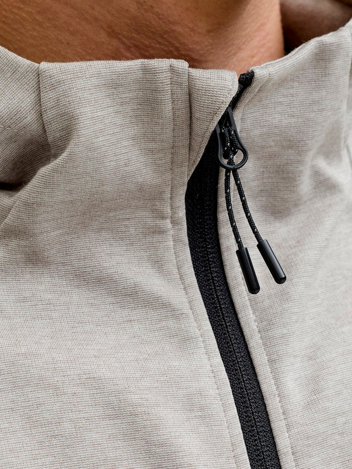 Jack & Jones JJEBASE SWEAT ZIP HOOD SN – vest sweat heren - Lichtgrijs