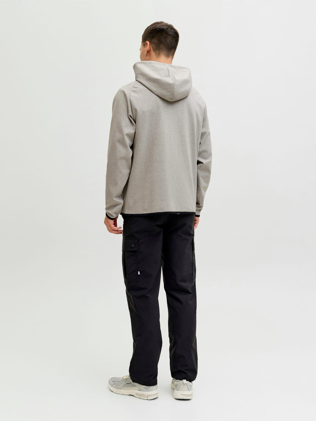 Jack & Jones JJEBASE SWEAT ZIP HOOD SN – vest sweat heren - Lichtgrijs