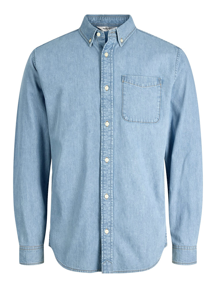 Jack & Jones denim overhemd l/m blauw – heren - Blue Denim