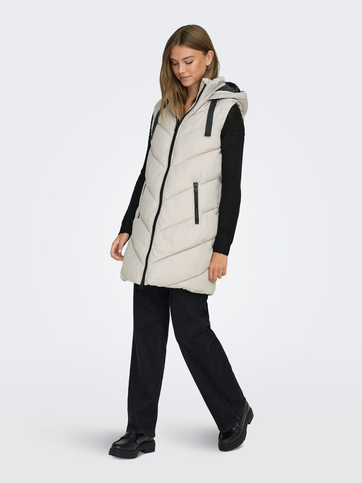 Jacqueline de Yong Skylar beige steppweste – dames