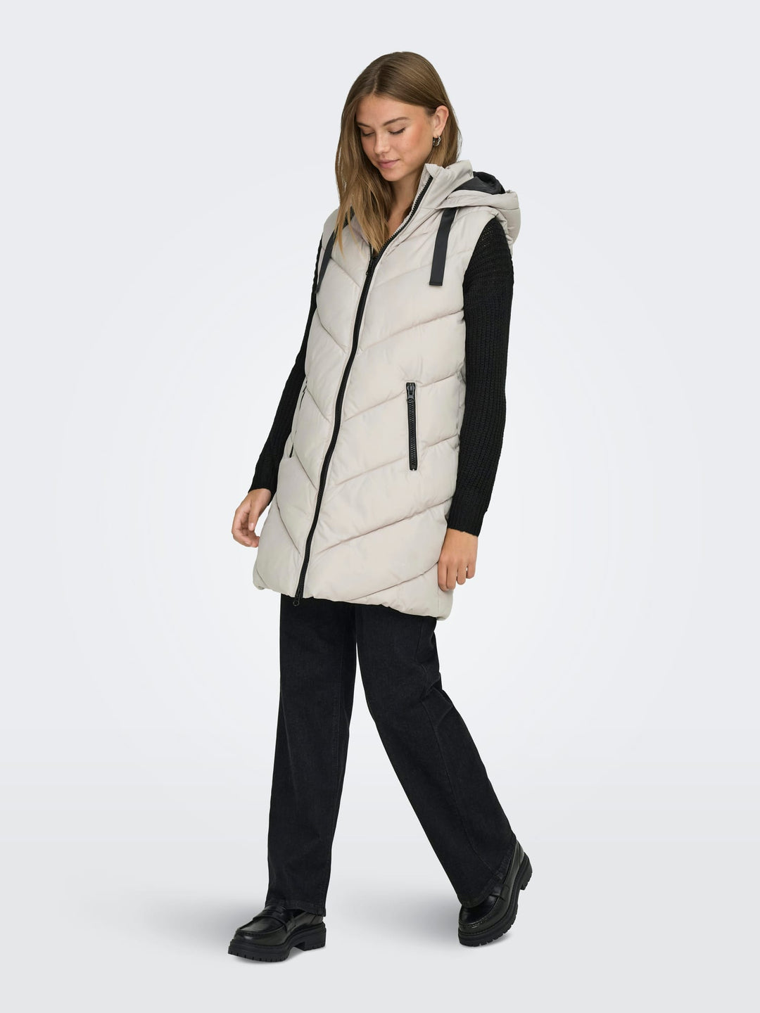 Jacqueline de Yong 15220630 Skylar steppweste beige