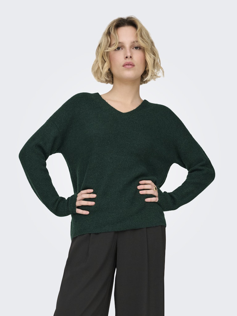 Only Camilla V-Hals trui donkergroen – dames