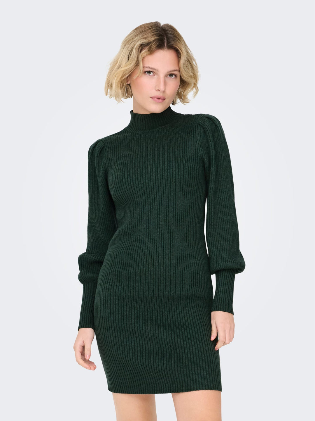Only ONLKATIA L/S DRESS KNT NOOS - donkergroen gebreide jurk