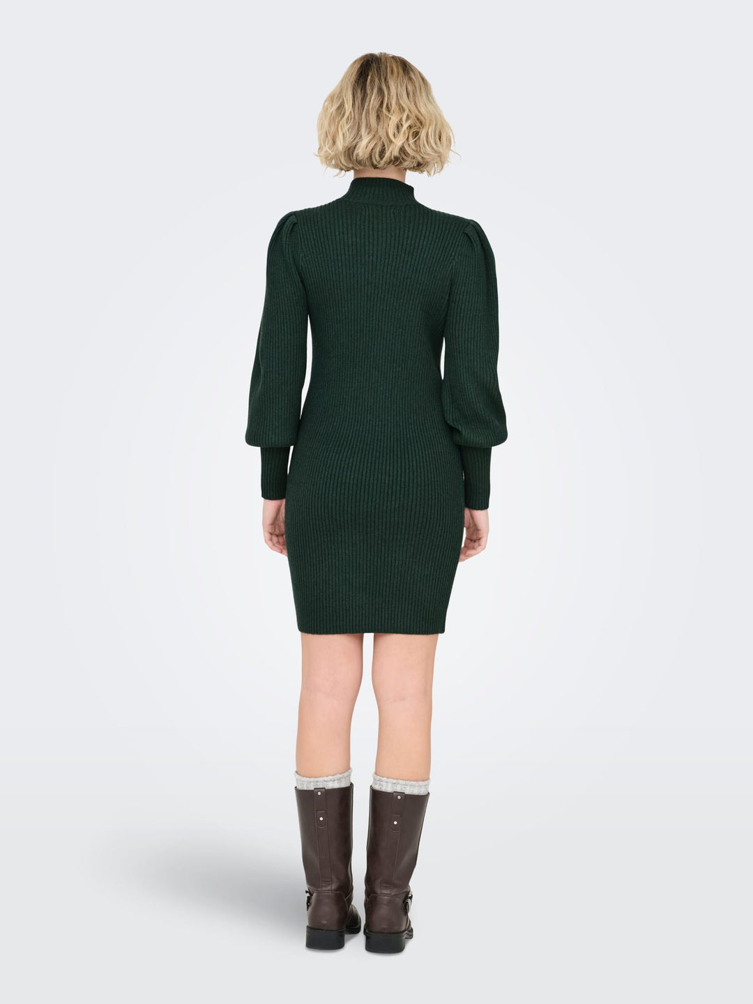 Only ONLKATIA L/S DRESS KNT NOOS - donkergroen gebreide jurk