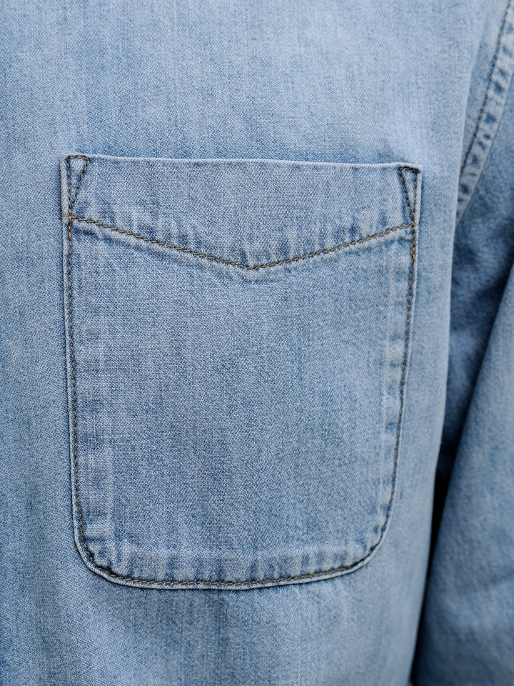 Jack & Jones denim overhemd l/m blauw – heren - Blue Denim