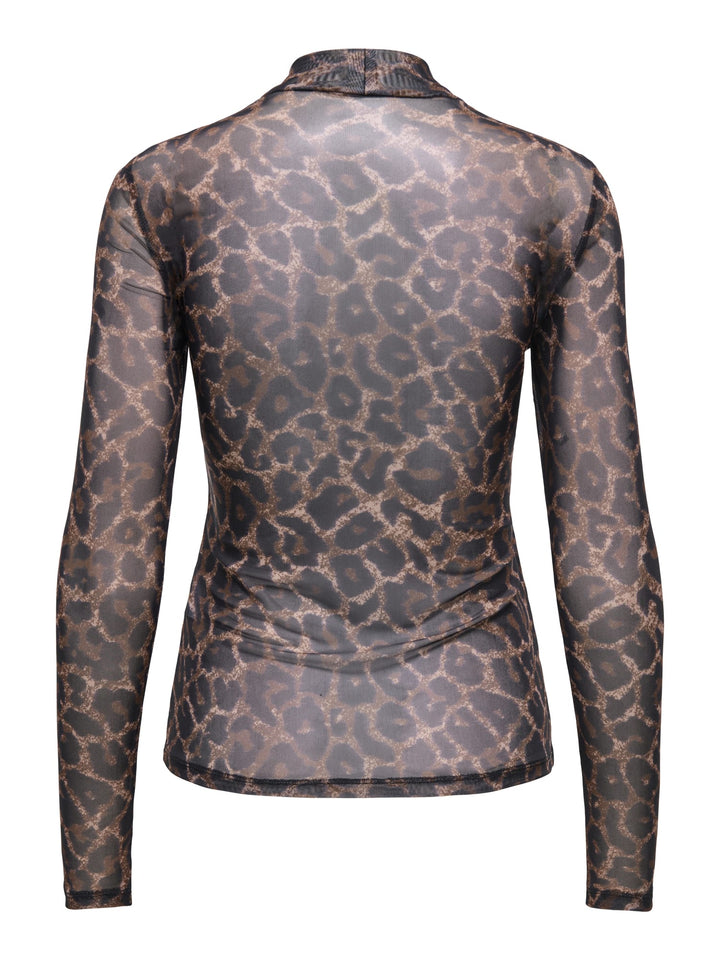Only t-shirt l/m dames bruin dessin