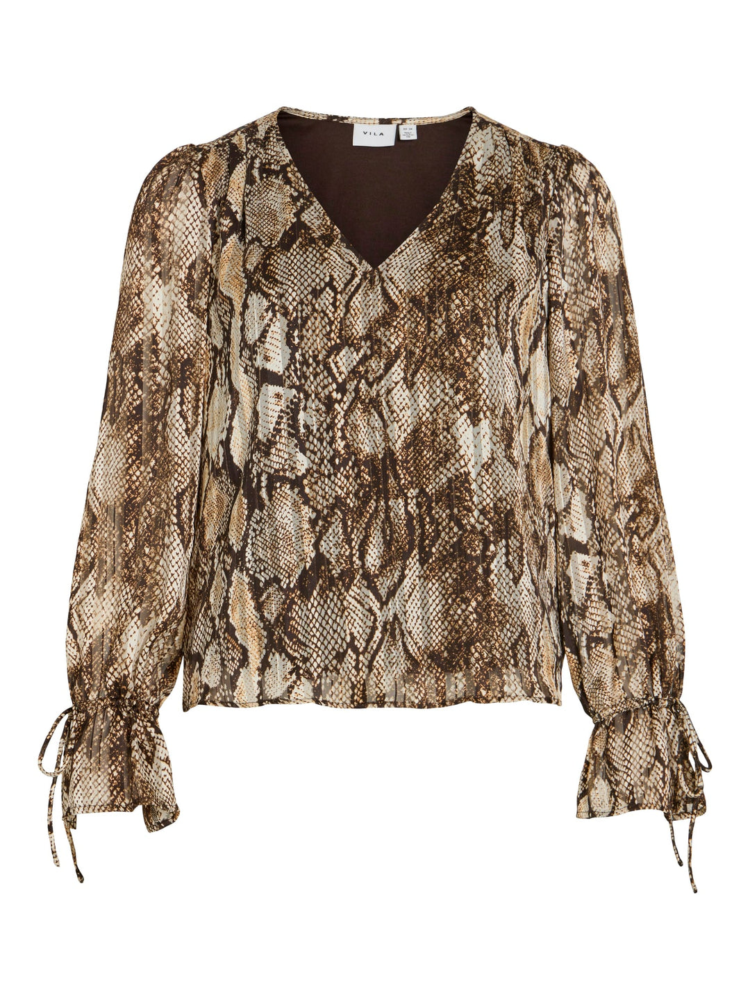 Vila top l/m dames bruin dessin – 14117763 Sika