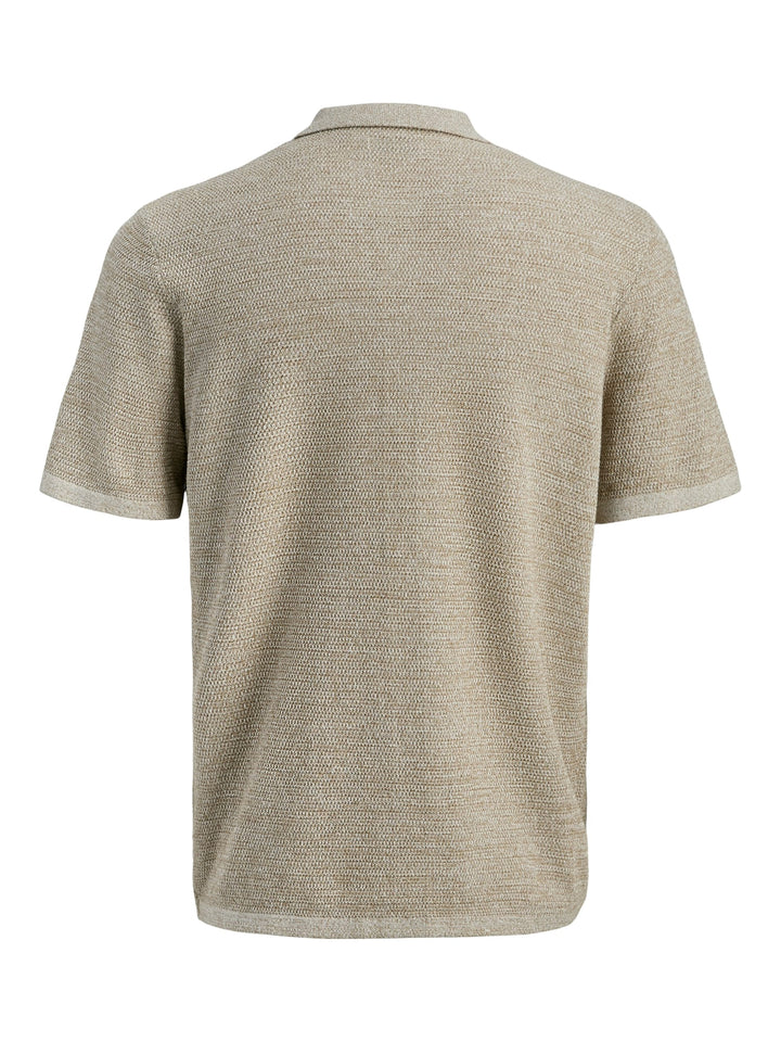 Jack & Jones JJEGEORGE KNIT SHIRT SS SN – heren polo - Zand