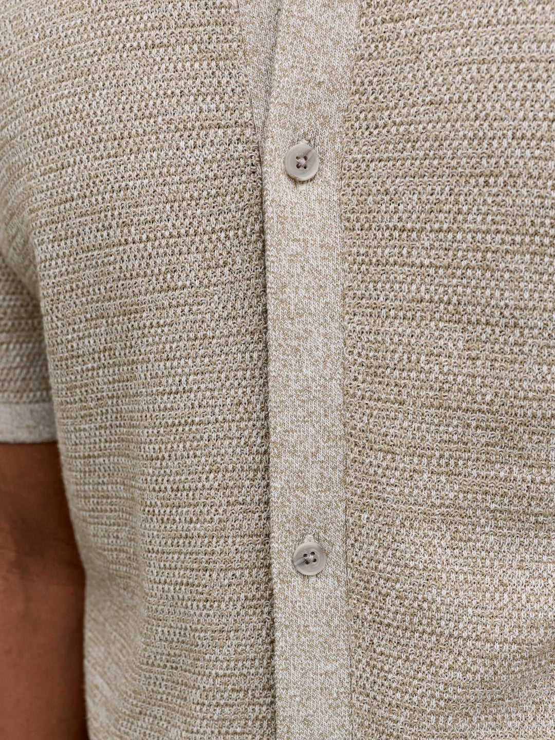 Jack & Jones JJEGEORGE KNIT SHIRT SS SN – heren polo - Zand