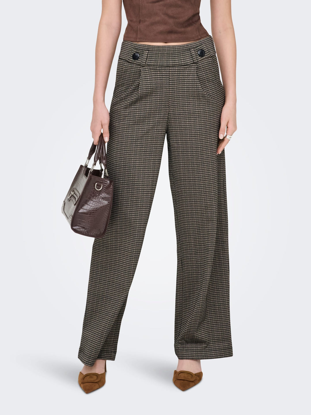 jacqueline de yong 15242797 Geggo lange broek dames bruin dessin - L32