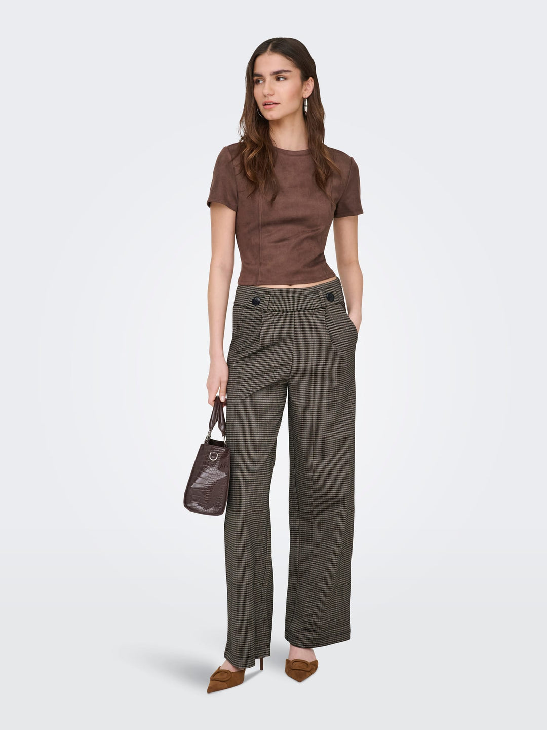 jacqueline de yong 15242797 Geggo lange broek dames bruin dessin - L32