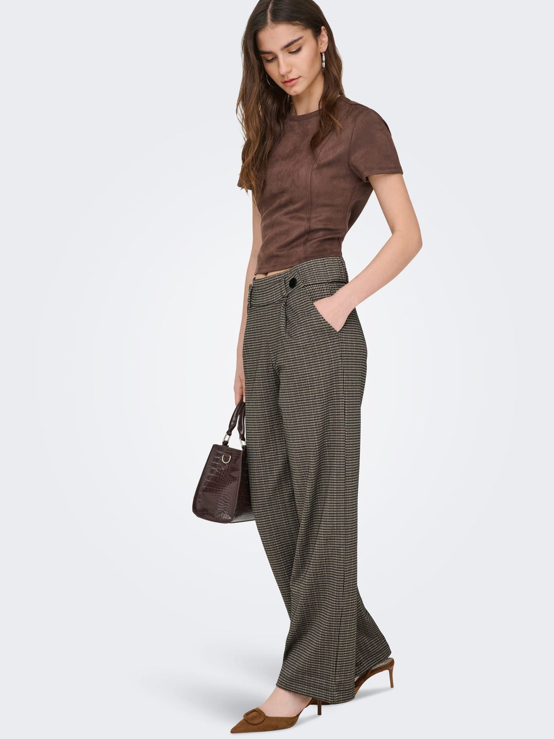 jacqueline de yong 15242797 Geggo lange broek dames bruin dessin - L32