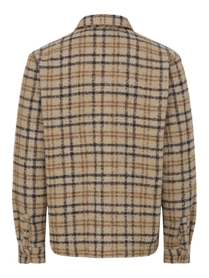 ONLY &amp; SONS 22039262 luigi overhemd l/m bruin dessin – heren