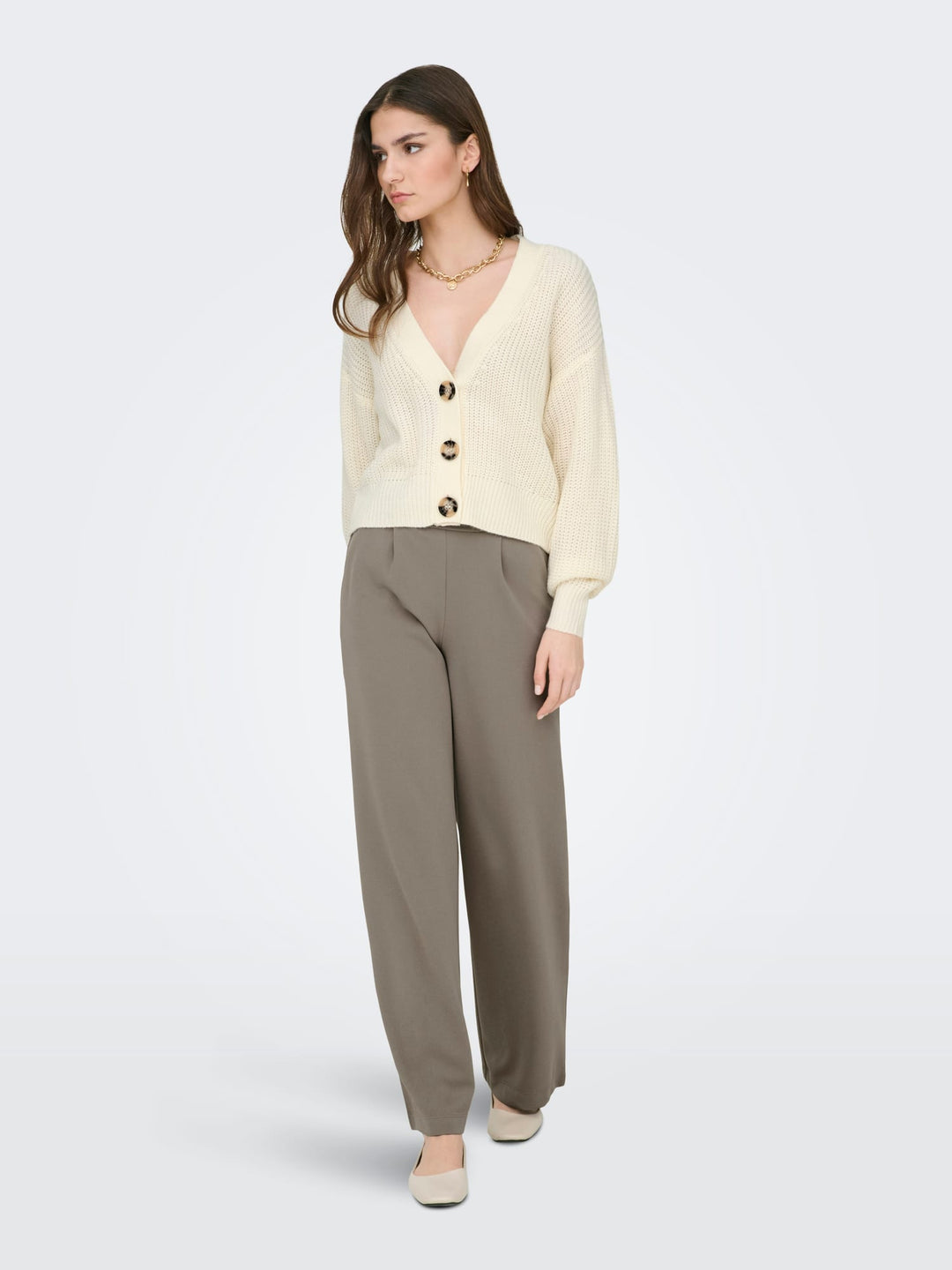 Jacqueline de Yong Geggo lange broek taupe – dames - L34