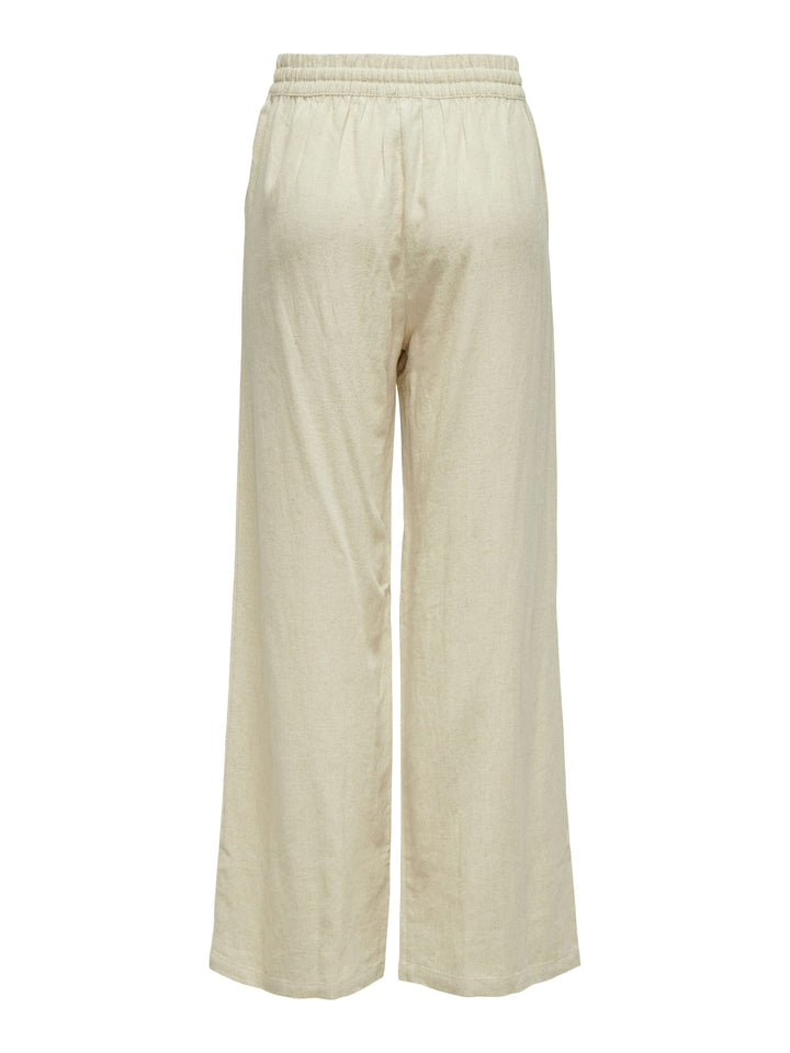 Jacqueline de Yong JDYSAY HW LINEN WIDE PANT – damesbroek - Zand - L32