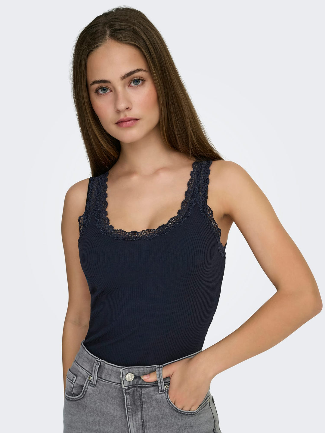 Only ONLSARA SHARAI tanktop navy – dames
