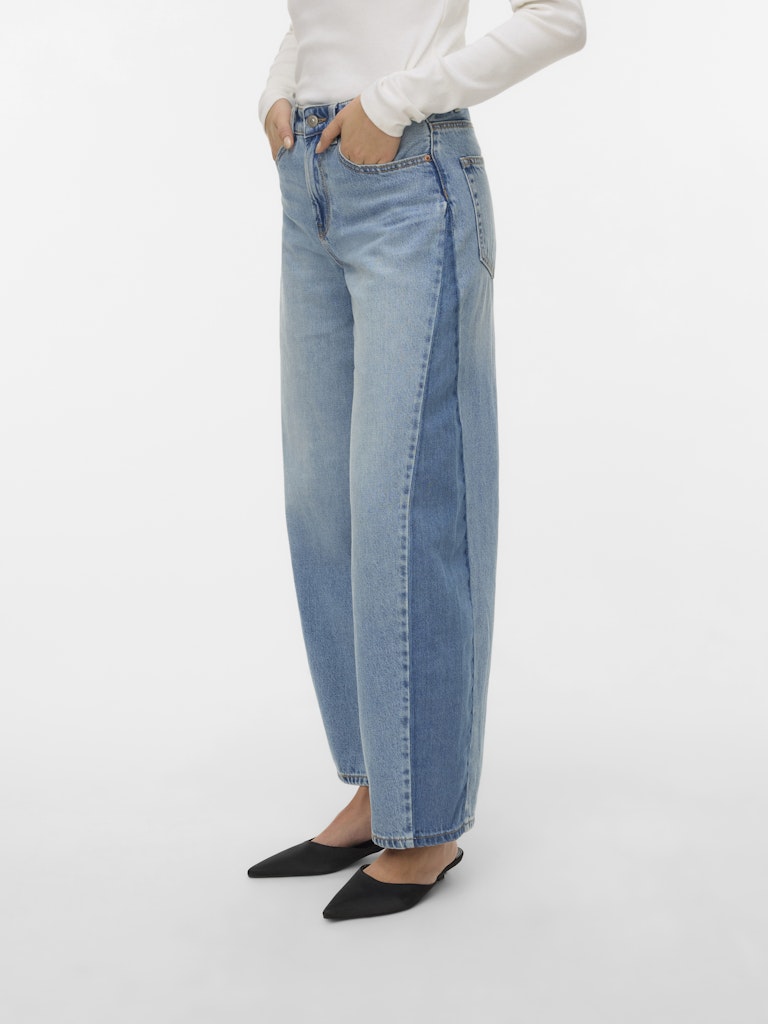 VERO MODA VMZELDA HR BAREEL JEANS – dames loose fit - Blue Denim - L32