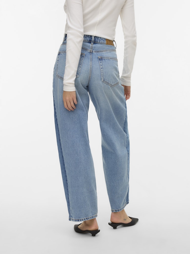 VERO MODA VMZELDA HR BAREEL JEANS – dames loose fit - Blue Denim - L32